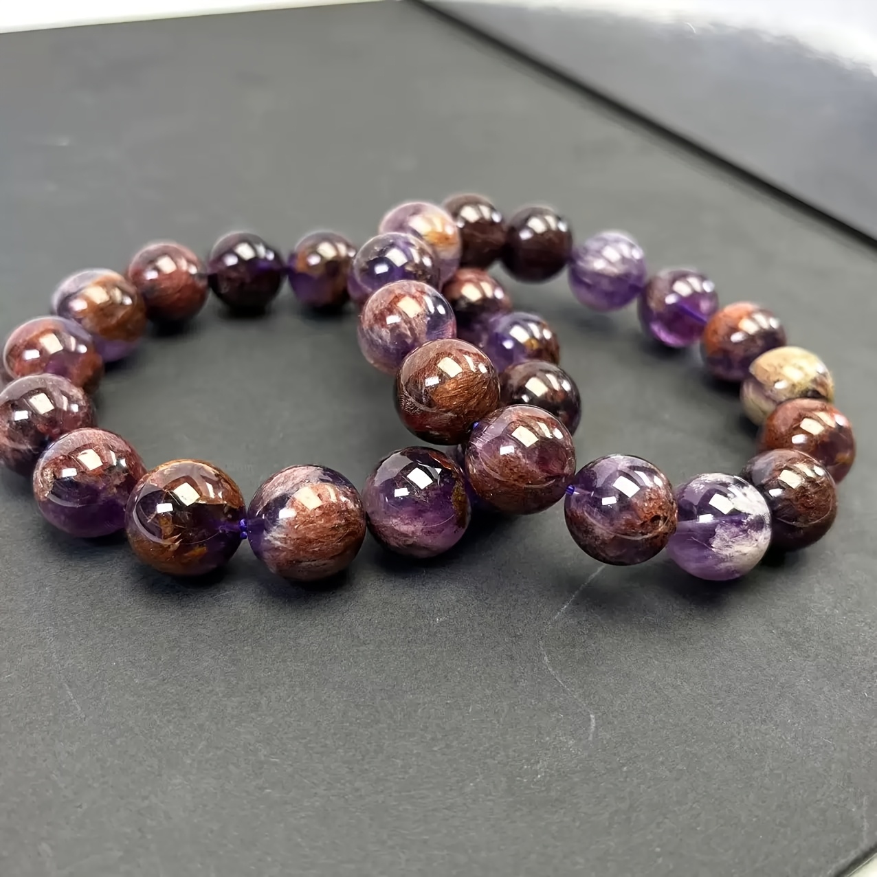 7A+ Purple Phantom Crystal Bracelet, Elegant Gift